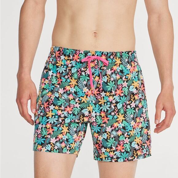 Chubbies NEW "The Bloomerangs" Men's Classic Swim Trunks Jungle Print Size Small - Picture 1 of 12